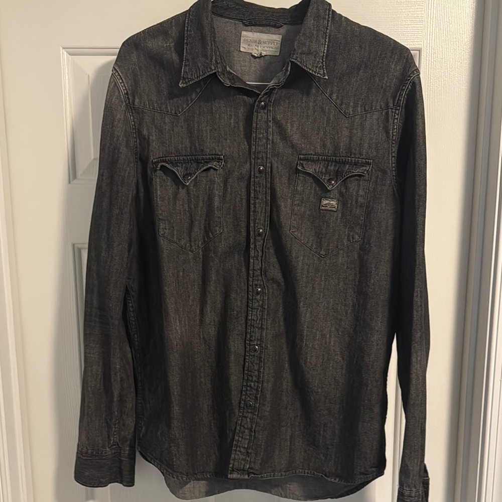 Black Denim Long Sleeve Shirt